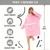 Bupekbee Wearable Blanket Hoodie with Giant Pocket, Soft Warm Sherpa Fleece Oversized Blanket Sweatshirt Gifts for Women Men view 3