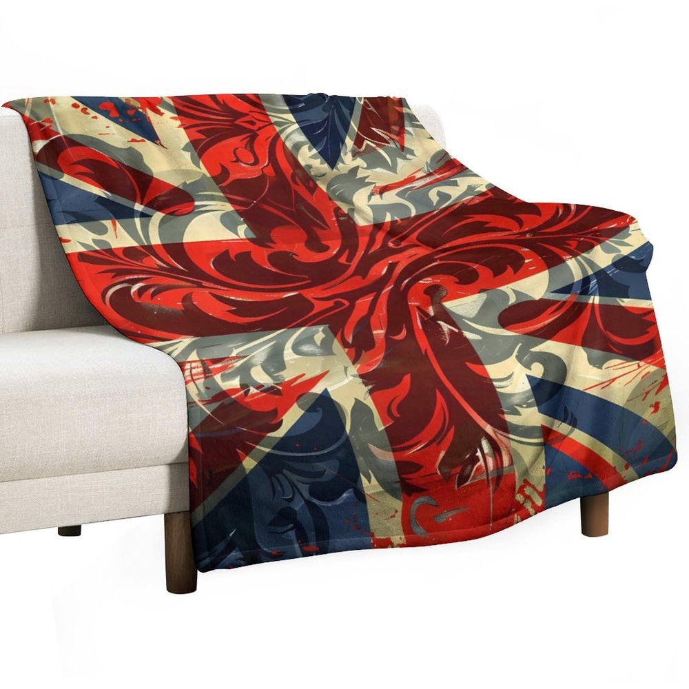 Union Jack UK British Flag Throw Blanket 30"x40" Print Blankets Flannel Blanket Warm Throw Blanket for Couch Bed Sofa