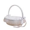 MOBUTOFU Lace Flower Basket for Wedding Favor Banquet Decor Hand-held Big Basket view 1
