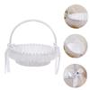 MOBUTOFU Lace Flower Basket for Wedding Favor Banquet Decor Hand-held Big Basket view 4