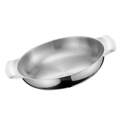 BRIGHTFUFU Stainless Steel Cooking Pot with Double Handle Versatile Wok for Stir-fry Hot Pot and Seafood for Home Kitchen and Restaurants Effortless Cleaning and