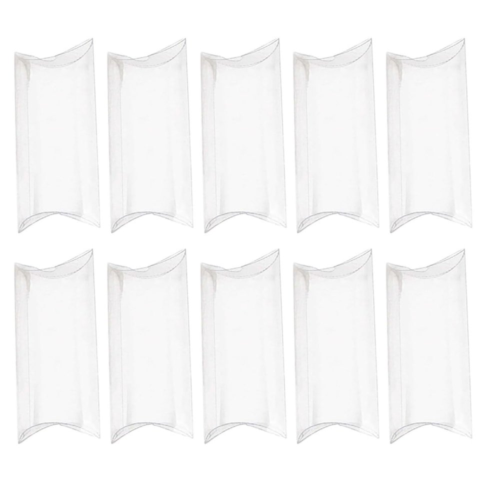 KOMBIUDA 25pcs PVC Pillow Shape Candy Boxes for Wedding Favors