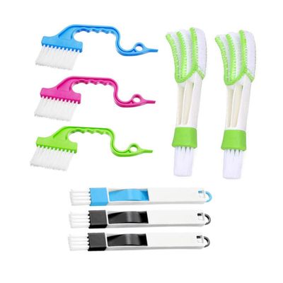 GOOHOCHY 8pcs Window Cleaning Brush Set for Wet and Dry Use for Cleaning Gaps Corners and Skirting Lines Your Home Compact Design for Comfortable to Hold and Use