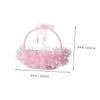 HOOTNEE Small Pink Basket Wedding Flower Basket Decorative for Wedding Ceremony view 4