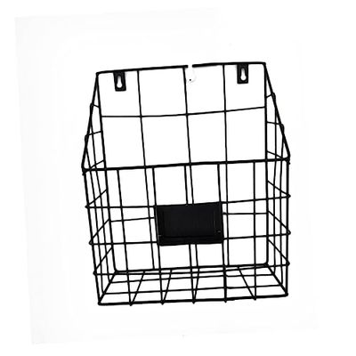 STOBAZA Wall Mounted Magazine Organizer Multifunctional Iron Storage Rack for Home Office Tidy Hanging Baskets Black for Newspapers Books and Miscellaneous Items