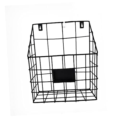 STOBAZA Wall Mounted Magazine Organizer Multifunctional Iron Storage Rack for Home Office Tidy Hanging Baskets Black for Newspapers Books and Miscellaneous Items