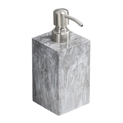 AFXGUSD Elegant Marble Soap Dispenser - Luxurious 500ml Pump for Home Spa, Grey Rim Texture