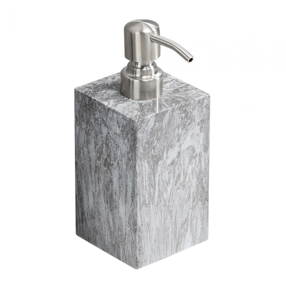 AFXGUSD Elegant Marble Soap Dispenser - Luxurious 500ml Pump for Home Spa, Grey Rim Texture