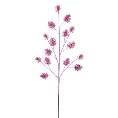 Vickerman 24" Artificial Pink Pinecone Glitter Spray 6/Bag.