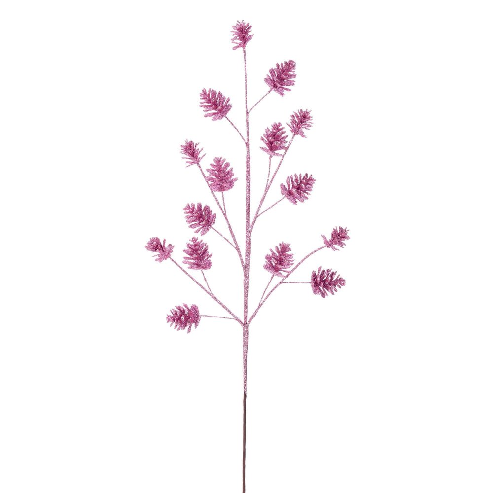 Vickerman 24" Artificial Pink Pinecone Glitter Spray 6/Bag.