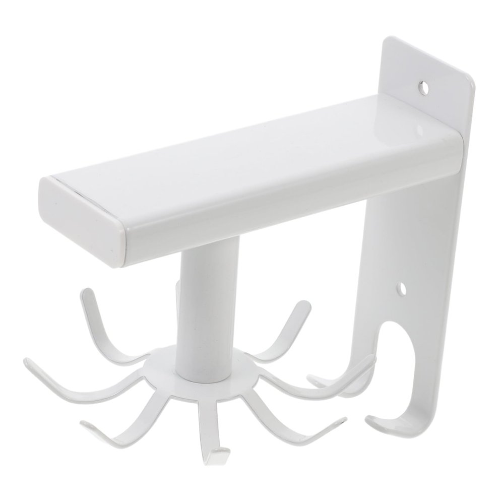 ABOOFAN Wall Mounted Rotating Utensil Holder Rack Kitchen Organizer with Hooks Design for Easy Installation and Versatile Use Kitchen and Cabinets