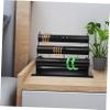MOBUTOFU Removable Jewelry Display Stand 3 Tier PVC Bracelet Holder Black view 3