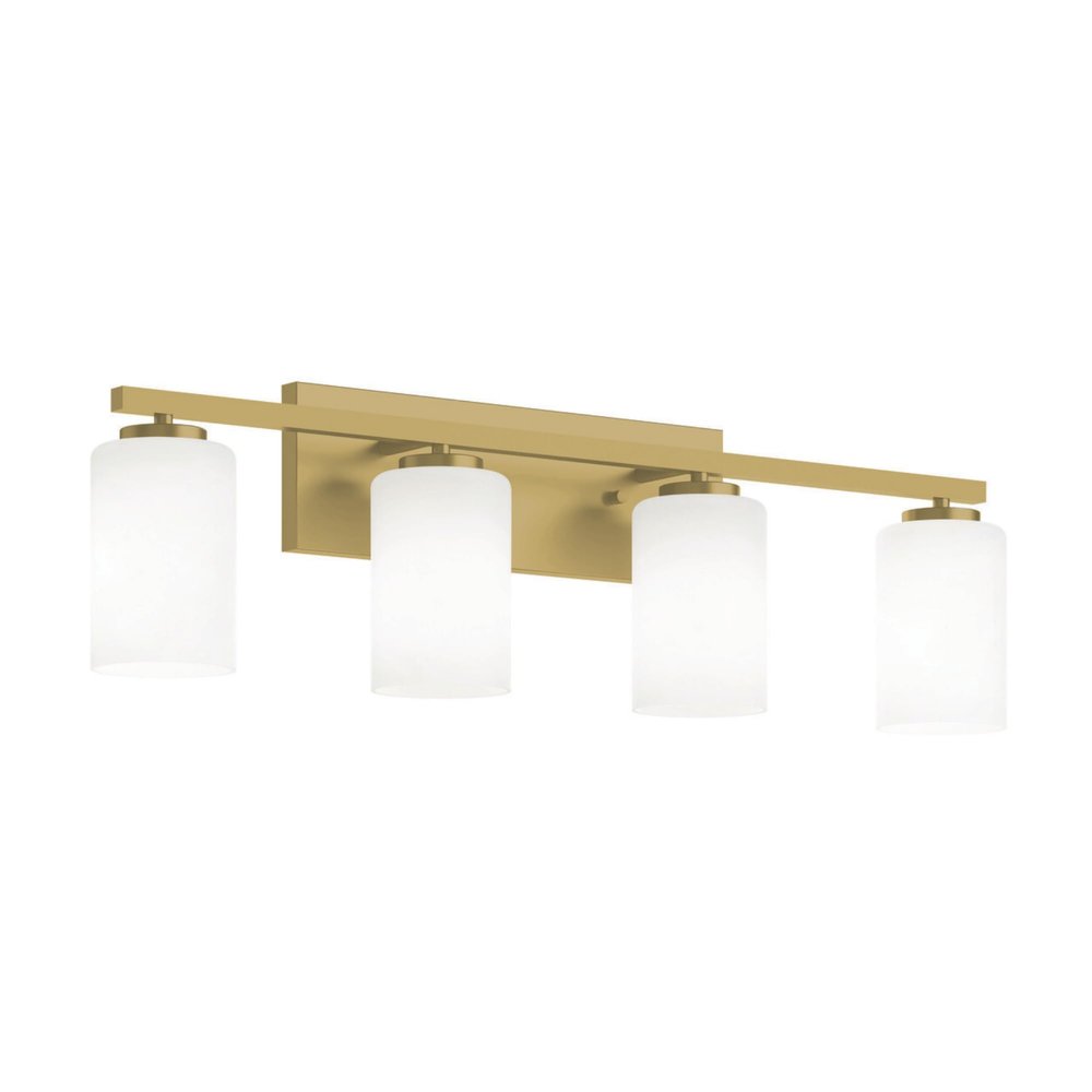 AFX LEOV3109MBLB Leo 31 inch Vanity Light | Requires 4 E26 A19 Bulbs | 60 Watts | Damp Rated Bathroom Wall Light | Modern Mirror Light | Light Antique Brass Finish | Residential and Commercial