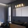 AFX LEOV3109MBLB Leo 31 inch Vanity Light | Requires 4 E26 A19 Bulbs | 60 Watts | Damp Rated Bathroom Wall Light | Modern Mirror Light | Light Antique Brass Finish | Residential and Commercial view 2