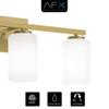 AFX LEOV3109MBLB Leo 31 inch Vanity Light | Requires 4 E26 A19 Bulbs | 60 Watts | Damp Rated Bathroom Wall Light | Modern Mirror Light | Light Antique Brass Finish | Residential and Commercial view 4