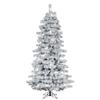 Vickerman 6.5' x 44" Flocked Slim Alaskan Artificial Pre-Lit Christmas Tree with 35 Warm White G50 and 450 Warm White LED Mini Lights view 1