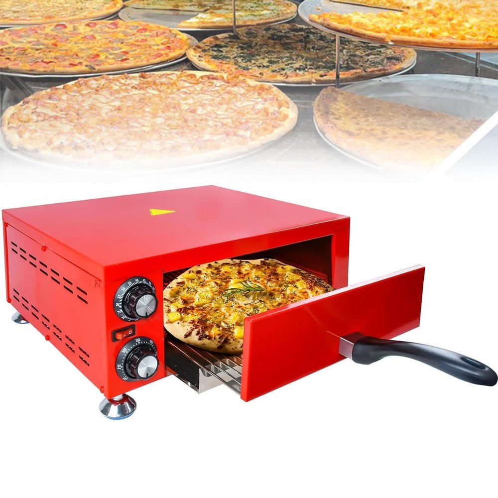 300 Pizza Oven,With Temperature Time Control Knoband Removable Tray,Stainless Steel Material,Up and down Heating,Suitable for Kitchens, Restaurants, Gatherings