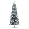 Vickerman 7.5' x 36" Flocked White Pine Artificial Slim Pre-lit Christmas Tree with 550 Dura-Lit Warm White LED Mini Lights view 1