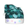 QASNLU Mermaid fish scale print print Santa Hat Plush Light Up Funny Christmas Hat For skullcap Party Supplies Headwear view 2
