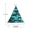 QASNLU Mermaid fish scale print print Santa Hat Plush Light Up Funny Christmas Hat For skullcap Party Supplies Headwear view 4