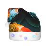 QASNLU HD Japanese Koi Fish print Santa Hat Plush Light Up Funny Christmas Hat For skullcap Party Supplies Headwear view 2