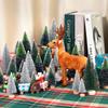30pcs Mini Christmas Tree Desktop, Artificial Christmas Pine Tree, Mini Bottle Brush Trees Tabletop, Small Sisal Trees with Wooden Bases, Xmas Holiday Decor (Dark Green+Silver) view 2