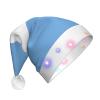 QASNLU Argentine flag print Santa Hat Plush Light Up Funny Christmas Hat For skullcap Party Supplies Headwear view 1