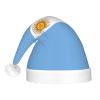 QASNLU Argentine flag print Santa Hat Plush Light Up Funny Christmas Hat For skullcap Party Supplies Headwear view 3