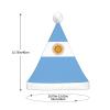 QASNLU Argentine flag print Santa Hat Plush Light Up Funny Christmas Hat For skullcap Party Supplies Headwear view 4