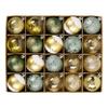 DecorbyHannah 20ct 60mm Green Gold Christmas Ornaments + 24ct Green Brown Mini Velvet Christmas Ornaments view 2