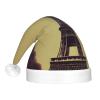 QASNLU Eiffel Tower Paris print Santa Hat Plush Light Up Funny Christmas Hat For skullcap Party Supplies Headwear view 3