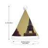 QASNLU Eiffel Tower Paris print Santa Hat Plush Light Up Funny Christmas Hat For skullcap Party Supplies Headwear view 4
