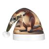 QASNLU Funny Cartoon Kangaroo Zoo (2) print Santa Hat Plush Light Up Funny Christmas Hat For skullcap Party Supplies Headwear view 3