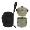 BIUDECO Portable Travel Kung Fu Tea Set Ceramic Teapot and Two Cups Heat Resistant Space-saving Design for Home and Travel Use view 1