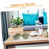 BIUDECO Portable Travel Kung Fu Tea Set Ceramic Teapot and Two Cups Heat Resistant Space-saving Design for Home and Travel Use view 3