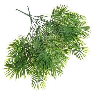 Cabilock 2pcs Simulated Green Leaves Bunches Realistic Artificial Greenery Decor for Home Office and Party Decoration Faux Tropical Plants for Bookshelves and Centerpieces