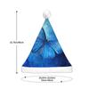QASNLU Blue Butterfly print Santa Hat Plush Light Up Funny Christmas Hat For skullcap Party Supplies Headwear view 4
