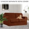 ZYXFYY Couch Cover Velvet, Stretch Sofa Covers for Separate Main Cover/Backrests and Seat Cushions Couch Cover, for Living Room Furniture Slipcovers (Red Curry,Large Main 5 Piece) view 2