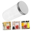 BRIGHTFUFU 2pcs Airtight Clear Glass Storage Canister with Lid Versatile Kitchen Container for Honey Spices and Grains Lightweight Decorative Design view 4