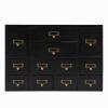 Fetcoi Apothecary Cabinet with 12 Drawers, Library Card Catalog Cabinet with Metal Handles, Home Office Wooden Storage Box Curio Cabinet Tea Organizer for Desktop Organizer, Black view 1