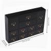 Fetcoi Apothecary Cabinet with 12 Drawers, Library Card Catalog Cabinet with Metal Handles, Home Office Wooden Storage Box Curio Cabinet Tea Organizer for Desktop Organizer, Black view 4
