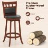 Giantex Wood Bar Stools Set of 4, 31" Swivel Bar Height Barstools w/Back, Rubber Wood Frame, Padded Seat, Footrest, PVC Leather, Wooden Counter Bar Chairs for Kitchen Island, Restaurant, Espresso view 4