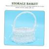 PRETYZOOM Elegant Lace Rose Flower Girl Basket for Weddings Charming Petal Holder for Ceremony Versatile Decorative Basket for Home Events for Flower Girls Garden Use Design for Lasting view 4