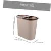 CAXUSD Small Double Recycling Bin Kitchen Waste Basket Dry Wet Separation Trash Can Pedal Bin Sturdy Plastic for Home Office Dormitory view 2