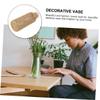 Cabilock 1pc Decorative Dried Flower Vase Unique Grass Woven Design Glass Container for Home Decor and Centerpieces Versatile Tabletop Adornment Khaki view 3