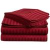 1000Thread Count Extra Long Staple 100% Egyptian Cotton Sheet Set,Sateen Weave, Hotel Quality Soft Luxury Bedding, King Size 4 Piece Sheet Set Fit 15" Inch to 18" Deep Stripe Burgundy view 1