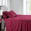 1000Thread Count Extra Long Staple 100% Egyptian Cotton Sheet Set,Sateen Weave, Hotel Quality Soft Luxury Bedding, King Size 4 Piece Sheet Set Fit 15" Inch to 18" Deep Stripe Burgundy view 2