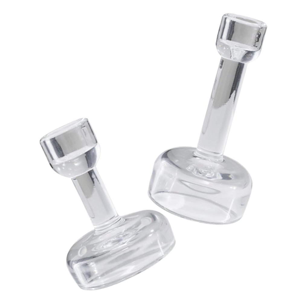 ORFOFE 2pcs Candle Holder Elegant Tealight Holders for Weddings and Dinner Parties Transparent Design for Home Decoration for Romantic Ambiance