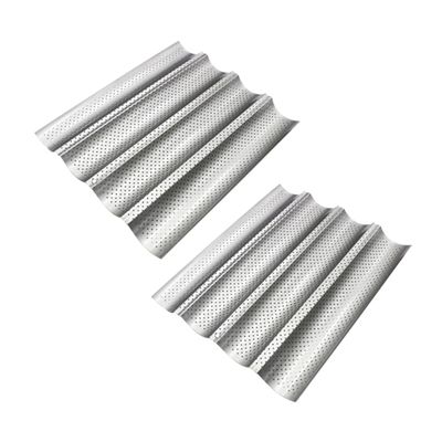 CIYODO 2pcs Nonstick Bread Pans Baking Tray Rack Waved Baking Mould for Home Kitchen Restaurant