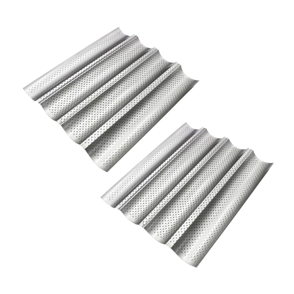CIYODO 2pcs Nonstick Bread Pans Baking Tray Rack Waved Baking Mould for Home Kitchen Restaurant